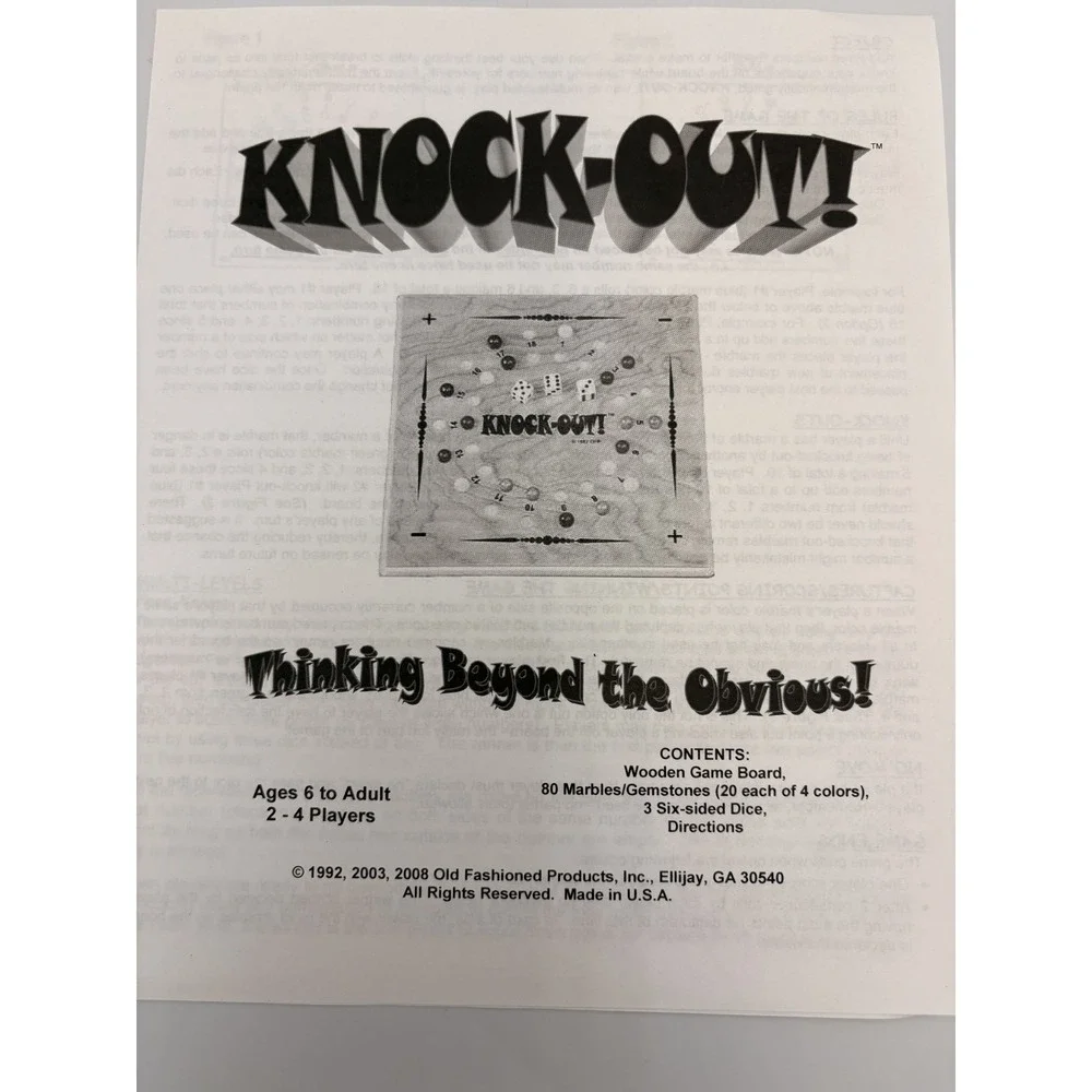 Muggins Knock-Out Math Game Mensa Analytical‎ Aerobics Critical Thinking Skills